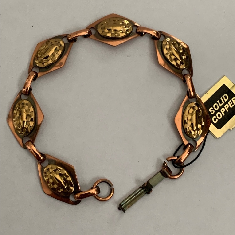 New vintage SOLID COPPER FANCY links bracelet